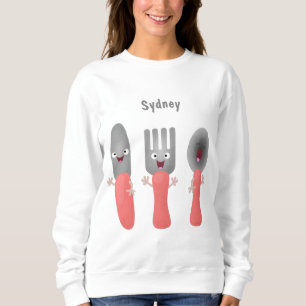 Sudadera Personalizado de cubertería de bifurcación y cucha