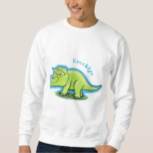 Sudadera Personalizado de dinosaurios de triceratops verde 