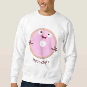 Sudadera Personalizado de donut rosa alegre y brillante