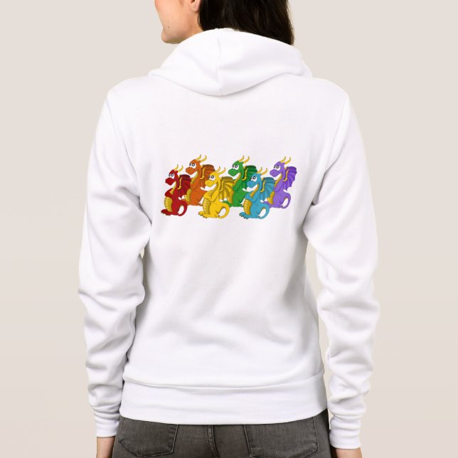 Sudadera Personalizado de dragones coloridos del arcoiris (Reverso)