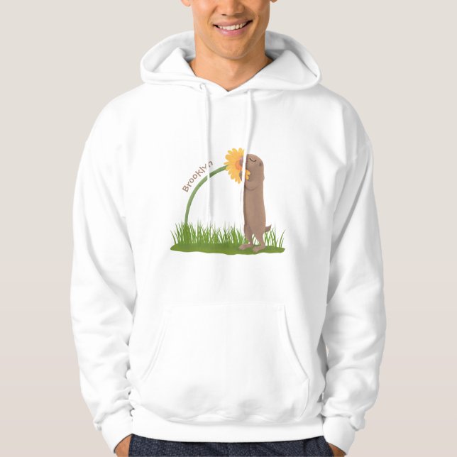 Sudadera Personalizado de flor de esnifado de perro de prad (Anverso)