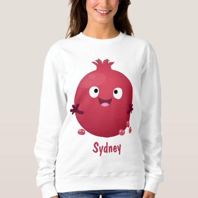Sudadera Personalizado de frutas pomegranadas alegres (Anverso)