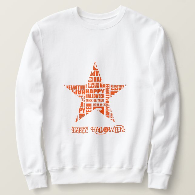 Sudadera Personalizado de Halloween Guay Naranja de tipogra (Anverso del diseño)