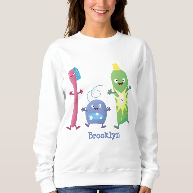 Sudadera Personalizado de hilo dental de cepillo de dientes (Anverso)