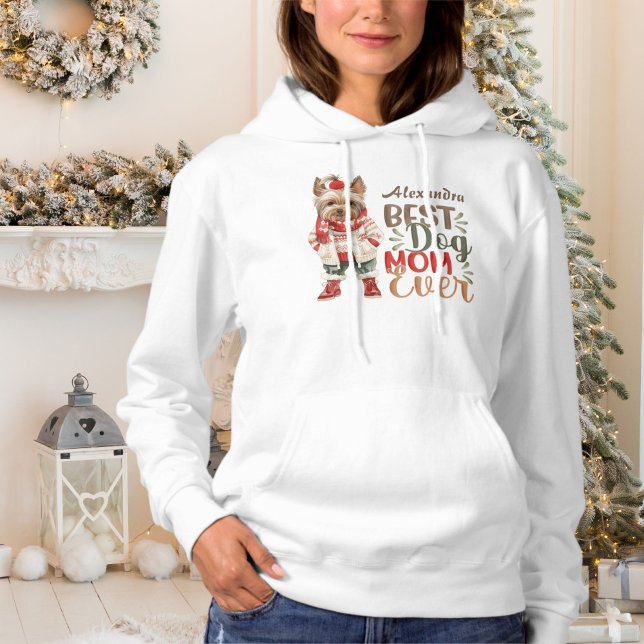 Sudadera Personalizado de invierno Best Dog Mom Ever Waterc (Subido por el creador)