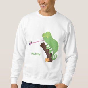 Sudadera Personalizado de lagarto de camaleón verde lindo