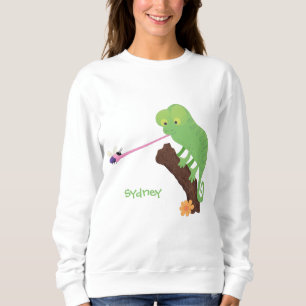 Sudadera Personalizado de lagarto de camaleón verde lindo