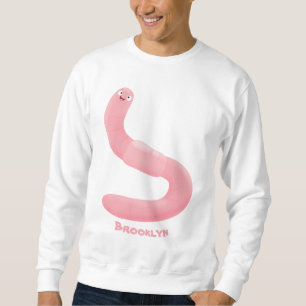 Sudadera Personalizado de lombrices de tierra rosa y alegre