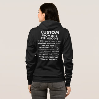 Sudadera Personalizado de mujeres con capucha de azote negr