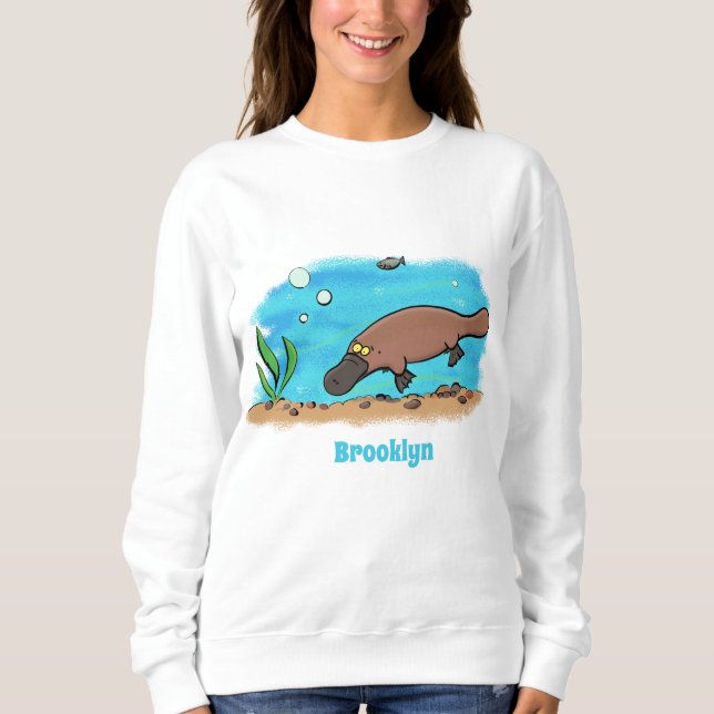 Sudadera Personalizado de natación de Platypus Cute (Anverso)