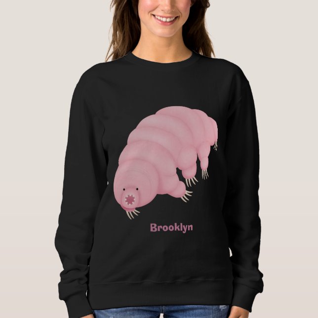 Sudadera Personalizado de oso de agua tardígrado rosa y sua (Anverso)