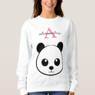 Sudadera Personalizado de oso panda lindo Monograma