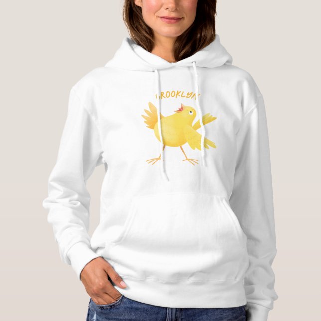 Sudadera Personalizado de pájaro canario amarillo cantando  (Anverso)