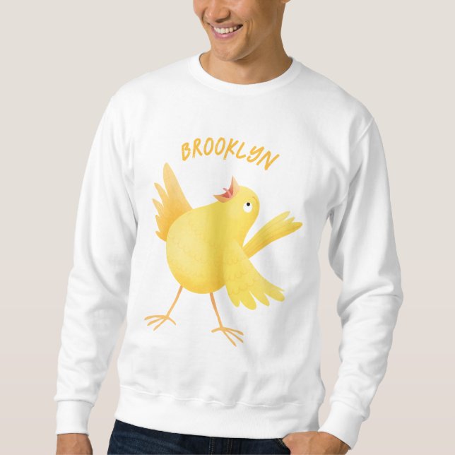 Sudadera Personalizado de pájaro canario amarillo cantando  (Anverso)