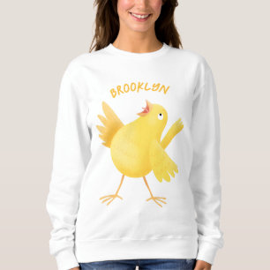 Sudadera Personalizado de pájaro canario amarillo cantando 