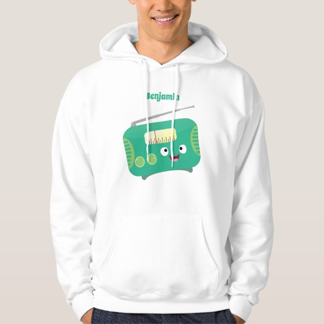 Sudadera Personalizado de radio retro alegre y gracioso (Anverso)