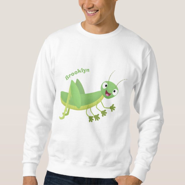 Sudadera Personalizado de saltamontes alegre verde (Anverso)