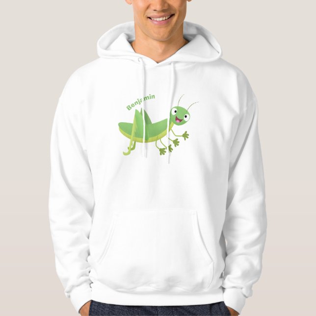 Sudadera Personalizado de saltamontes alegre verde (Anverso)