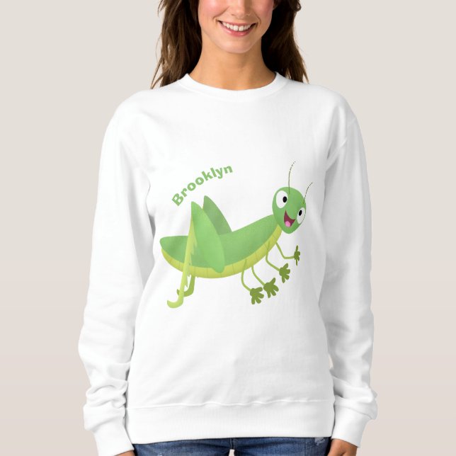 Sudadera Personalizado de saltamontes alegre verde (Anverso)