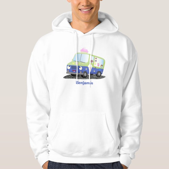 Sudadera Personalizado de un camión de helados alegre (Anverso)