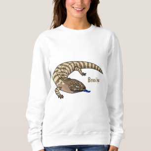 Sudadera Personalizado del reptil de lagarto de lengua azul