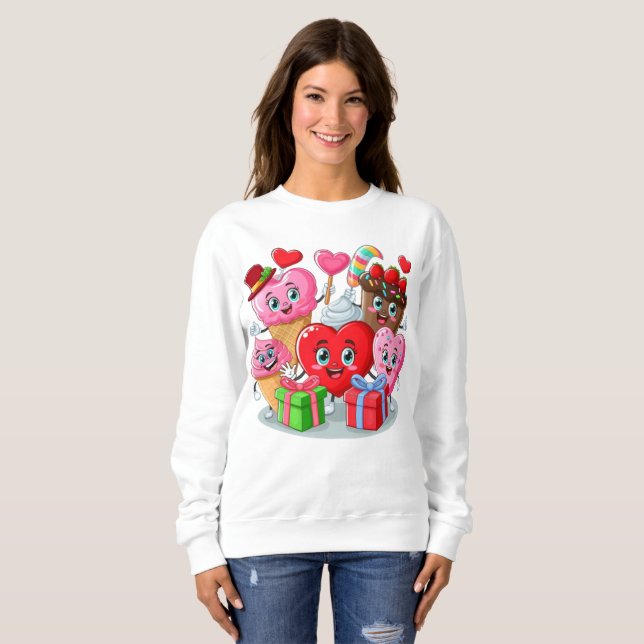 Sudadera Personalizado el día de San Valentín de amigos de  (Anverso completo)