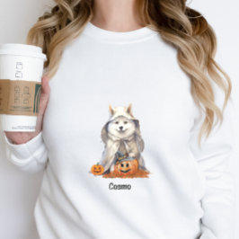 Sudadera Personalizado el fantasma del perro Husky Hallowee