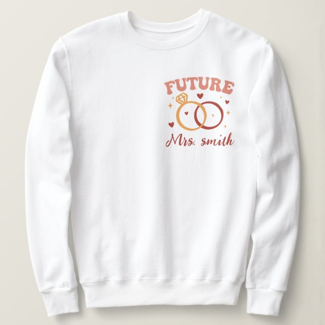 Sudadera Personalizado En Mi Era Comprometida Retro Groovy (Anverso del diseño)