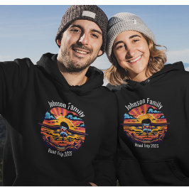 Sudadera Personalizado Family Road Trip Mountain Sunset Ret