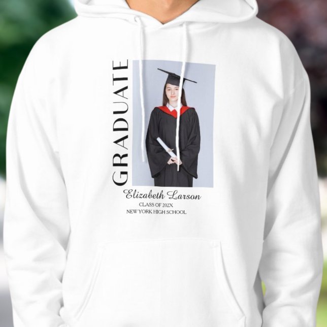 Sudadera Personalizado Foto Moderno Elegante Graduación Sen (Subido por el creador)