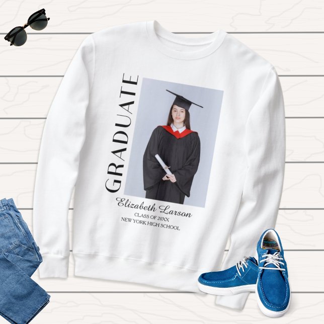Sudadera Personalizado Foto Moderno Elegante Graduación Sen (Subido por el creador)