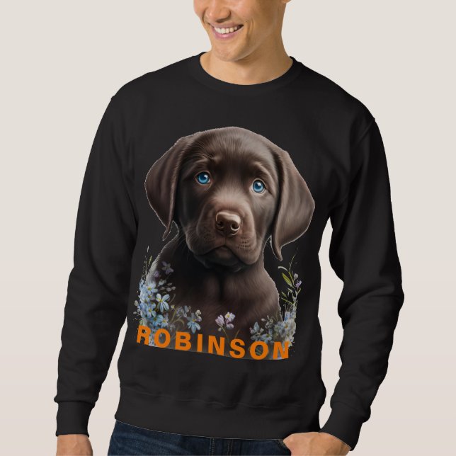 Sudadera Personalizado Foto y nombre Mascota floral persona (Anverso)