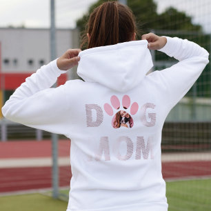 Sudadera Personalizado fotográfico Perro Mom Paw Foto Rosa