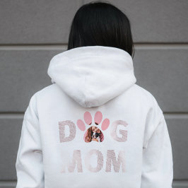 Sudadera Personalizado fotográfico Perro Mom Paw Foto Rosa