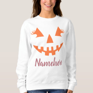 Sudadera Personalizado Girly Jack O Lantern Pumpkin Hallowe