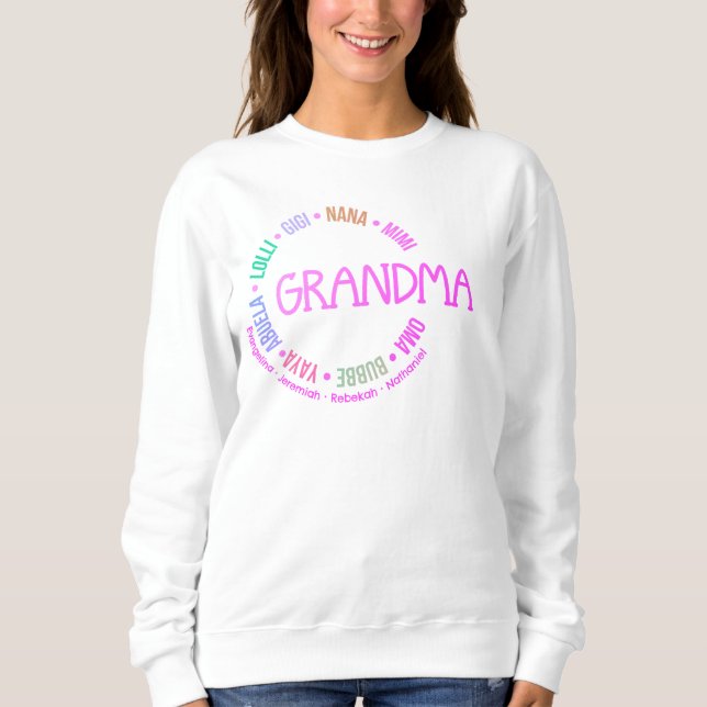 Sudadera Personalizado GRANDMA Nana Mimi Gigi Día de la Mad (Anverso)