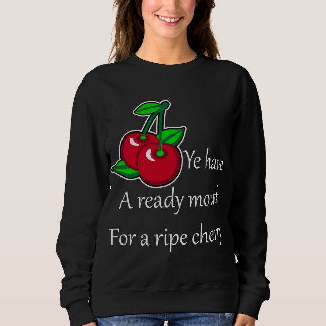 Sudadera Personalizado Green Red Cherries Fruto Vector Art (Anverso)