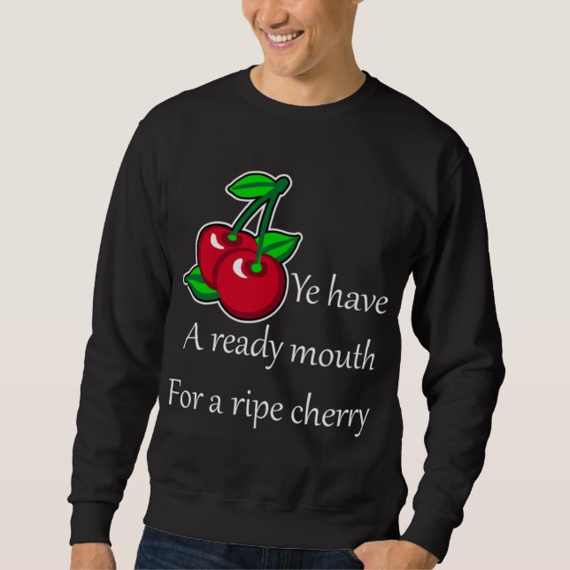 Sudadera Personalizado Green Red Cherries Fruto Vector Art (Anverso)