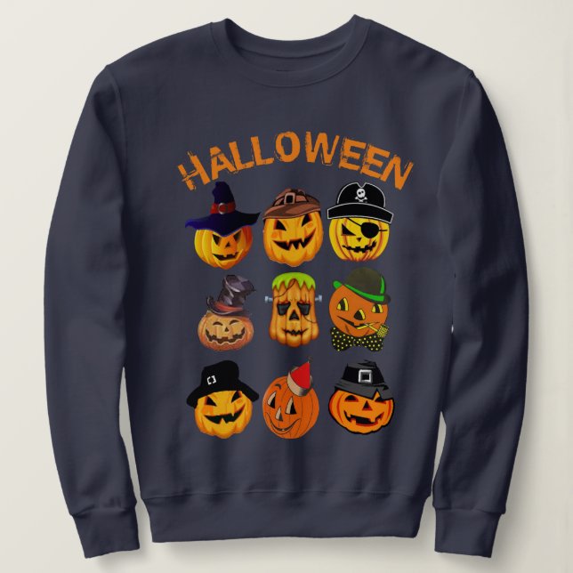 Sudadera Personalizado Jack Lantern Toco Calabaza divertida (Anverso del diseño)