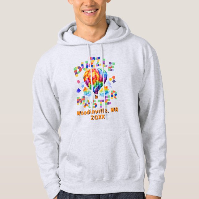 Sudadera Personalizado Jigsaw Puzzle Master Location Nombre (Anverso)