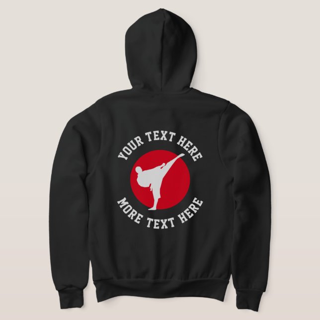 Sudadera Personalizado karate escuela azotazo para caza (Distribución Reverso )