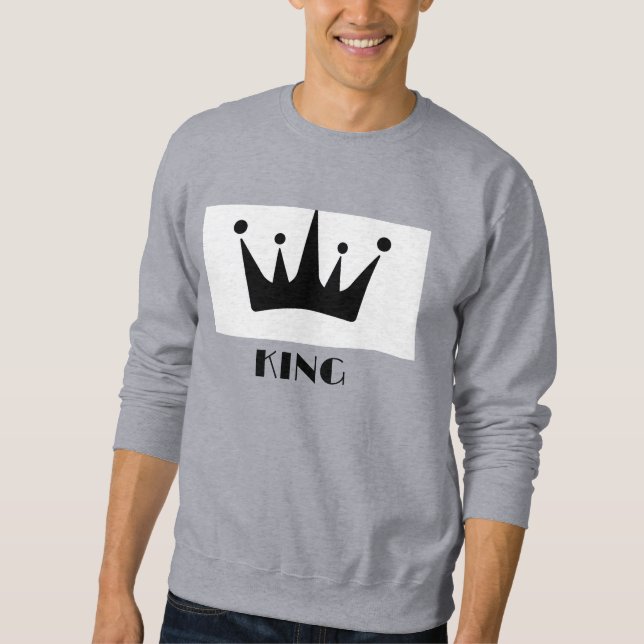 Sudadera Personalizado King Text Black Crown Image Basic Gr (Anverso)