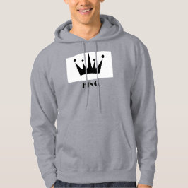 Sudadera Personalizado King Text Crown Hoodie Gray Sweatshi