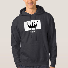 Sudadera Personalizado King Texto Corona imagen Hoodie Gris