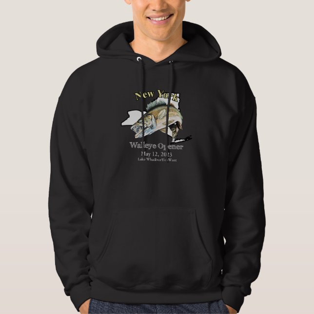 Sudadera Personalizado Lake and Date New York Walleye Opene (Anverso)