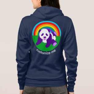 Sudadera Personalizado lindo del oso de panda del arco iris