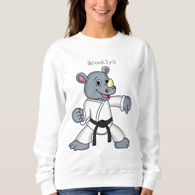 Sudadera Personalizado lindo rhino kung fu personalizado (Anverso)