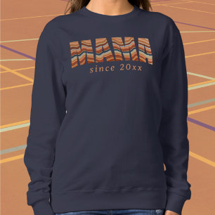 Sudadera Personalizado Mamá desde los años 70 rayas retro s