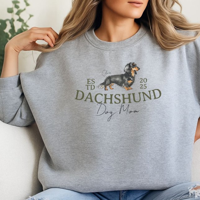 Sudadera Personalizado Mascota Retrato Perro Mamá Dachshund (Elevate your party apparel with this Custom Pet Portrait Dog Mom Dachshund sweatshirt sweatshirt! )