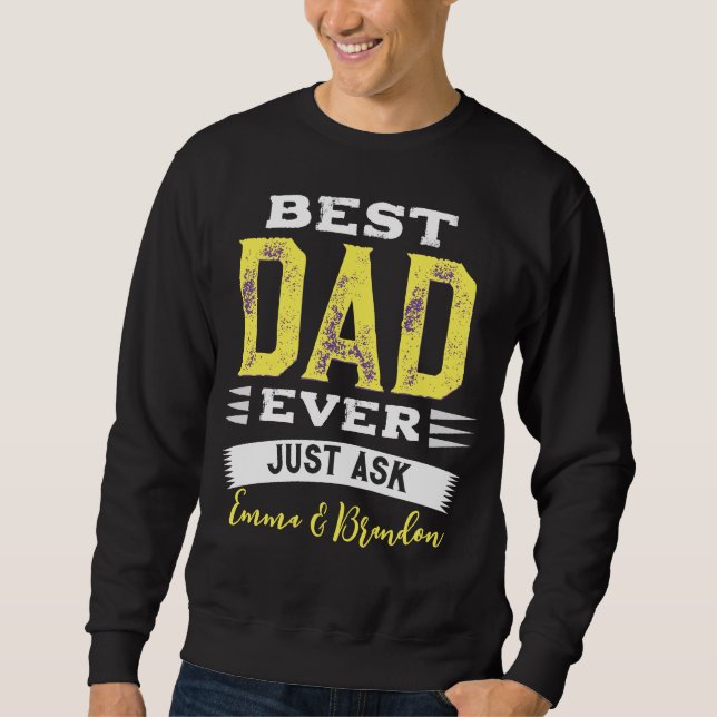 Sudadera Personalizado Mejor Papá Papá Papá Papá Padre Nunc (Anverso)
